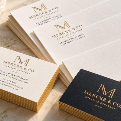 Business Cards Envelopes Mercer Co Gold Edge