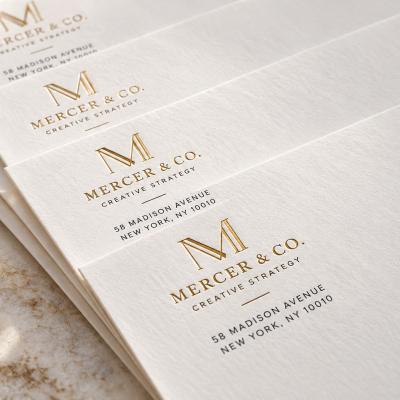 Envelopes Mercer Co Gold Foil Return Address