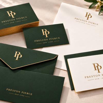 Stationery Suite Green Gold Foil Pp