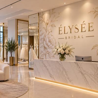 Bridal Boutique Reception Wall Logo