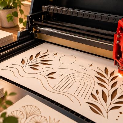 Laser Cutter Botanical Paper Cut