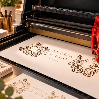 Laser Cutter Wedding Invitation Floral