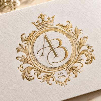 Gold Foil Embossed Crest Ab Monogram