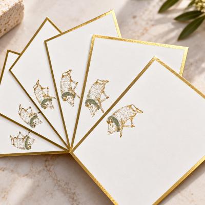 Gold Gilded Edge Cards Crest Illustration
