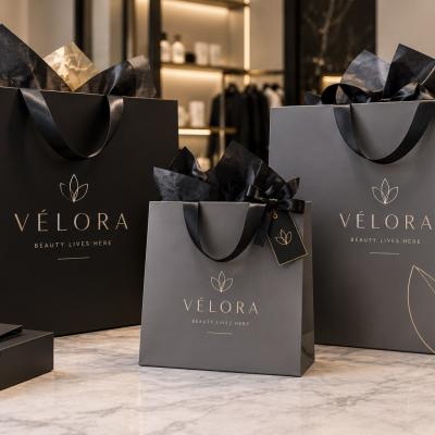 Luxury Shopping Bags Velora Black Gray