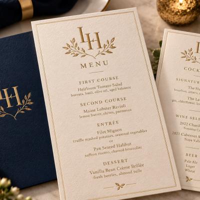 Wedding Menu Cocktail Menu Gold Foil