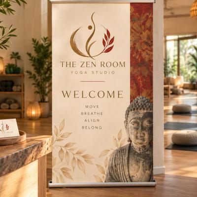 Roll Up Banner Yoga Studio Welcome