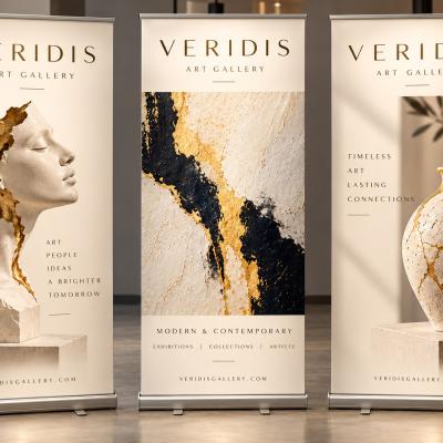 Roll Up Banners Art Gallery Trio